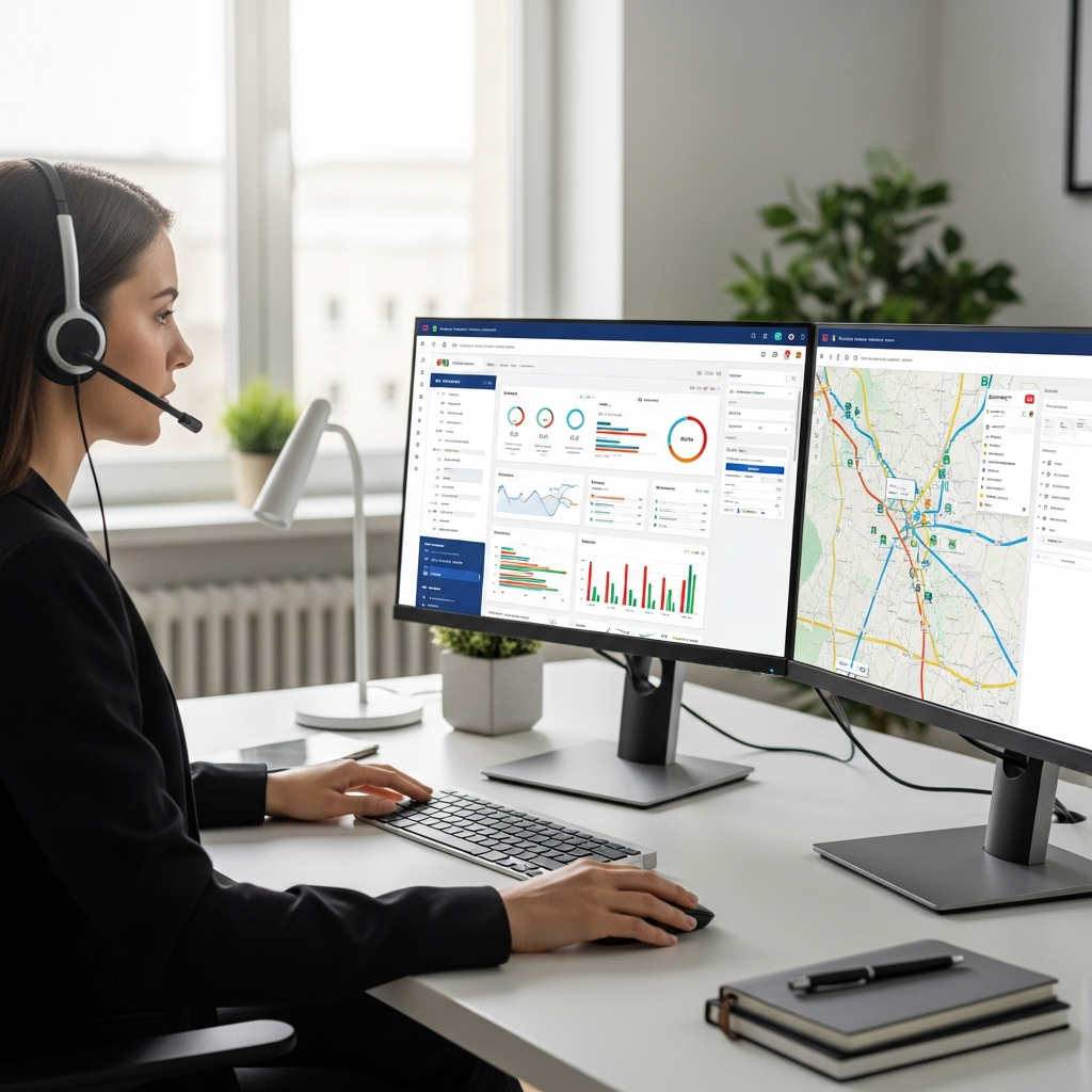 Professional logistics virtual assistant at work